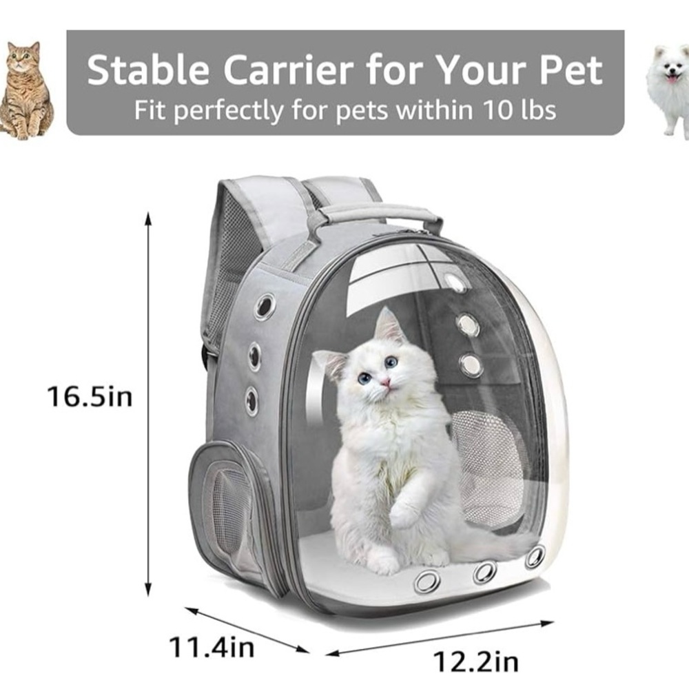 Bubble Carrying Bag for Small Medium Dogs / Cats - Grey